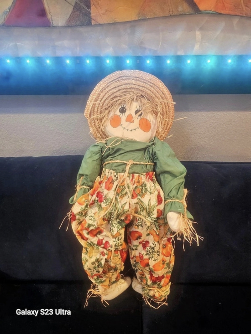 Harvest Pumpkin Scarecrow Doll Decor,  27x12 Inches